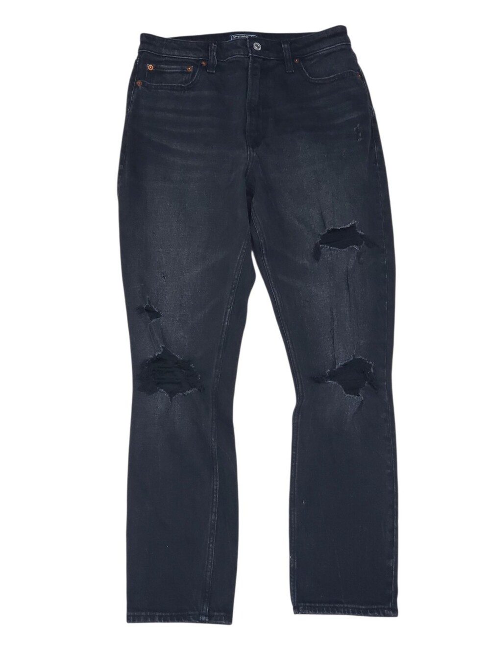 Abercrombie & Fitch Simone High Rise Distressed Faded Skinny Jeans  Black 28/6